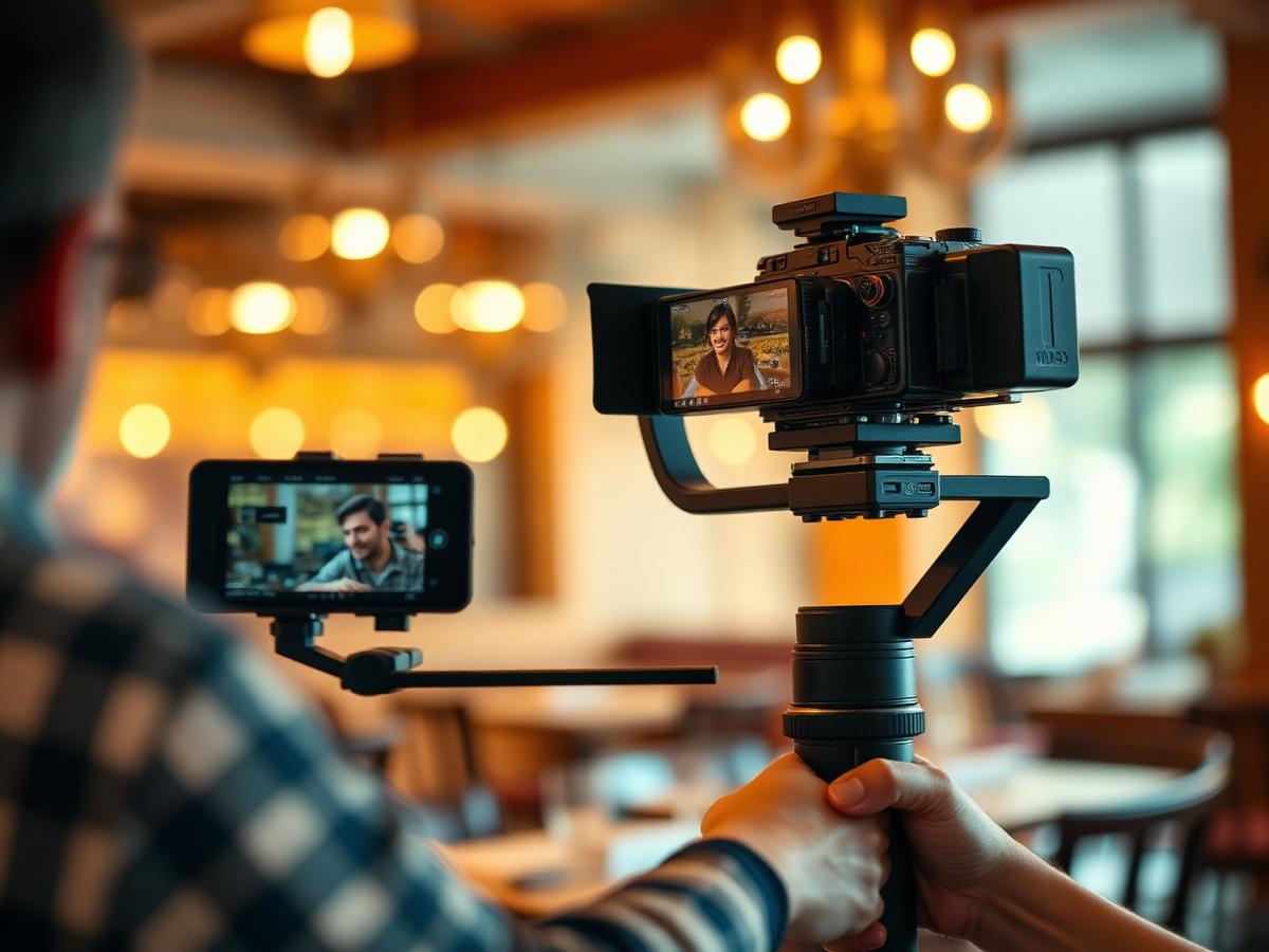 Camera in studio
